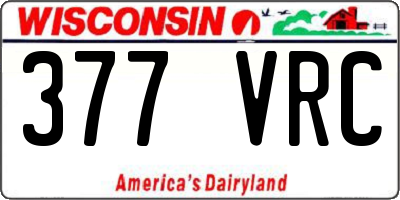WI license plate 377VRC