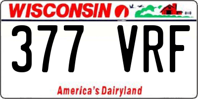 WI license plate 377VRF