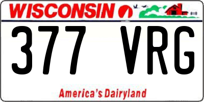 WI license plate 377VRG