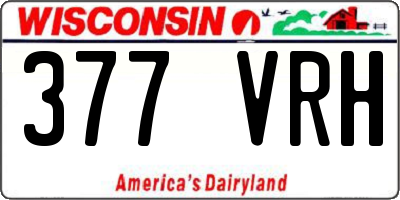 WI license plate 377VRH
