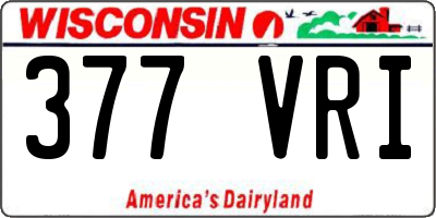 WI license plate 377VRI