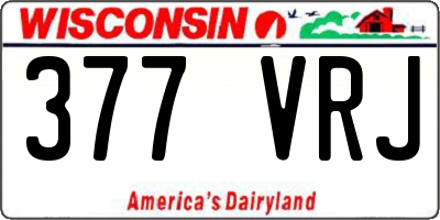 WI license plate 377VRJ