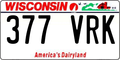 WI license plate 377VRK