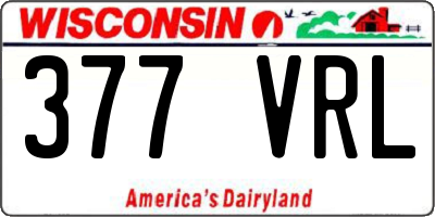 WI license plate 377VRL