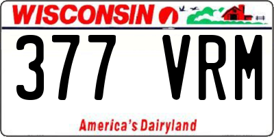 WI license plate 377VRM