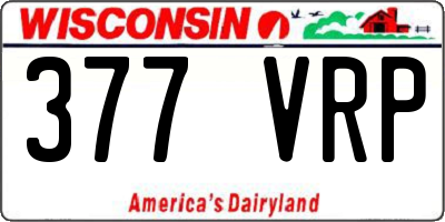 WI license plate 377VRP