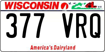 WI license plate 377VRQ