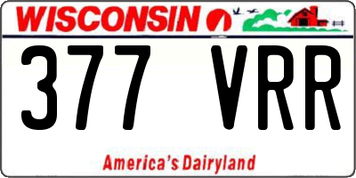 WI license plate 377VRR