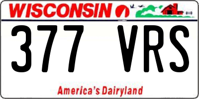 WI license plate 377VRS