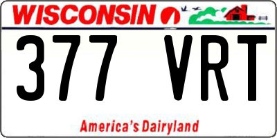 WI license plate 377VRT