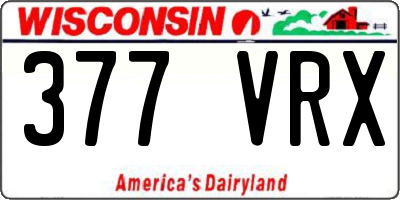WI license plate 377VRX