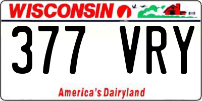 WI license plate 377VRY