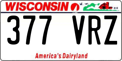 WI license plate 377VRZ
