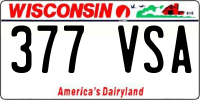 WI license plate 377VSA