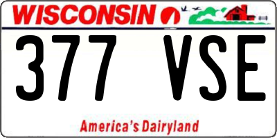 WI license plate 377VSE