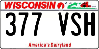 WI license plate 377VSH