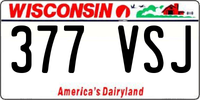 WI license plate 377VSJ