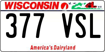 WI license plate 377VSL