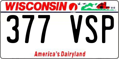WI license plate 377VSP