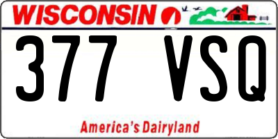 WI license plate 377VSQ