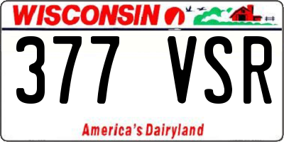 WI license plate 377VSR