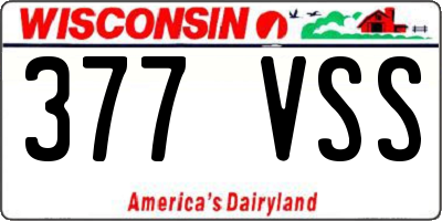 WI license plate 377VSS