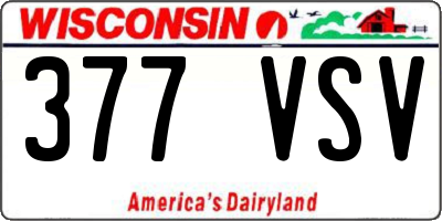 WI license plate 377VSV