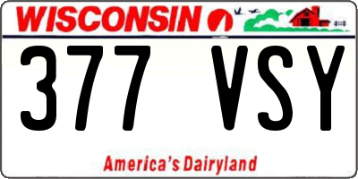 WI license plate 377VSY