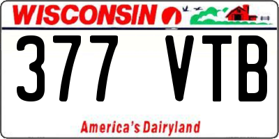 WI license plate 377VTB