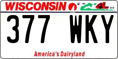 WI license plate 377WKY