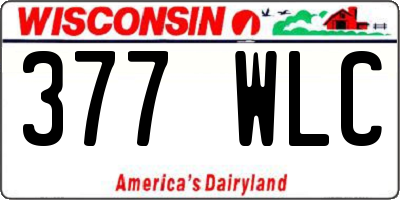 WI license plate 377WLC