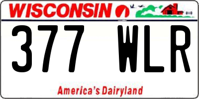 WI license plate 377WLR