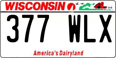 WI license plate 377WLX