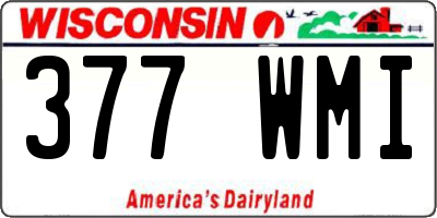 WI license plate 377WMI