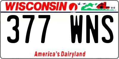 WI license plate 377WNS