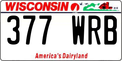 WI license plate 377WRB