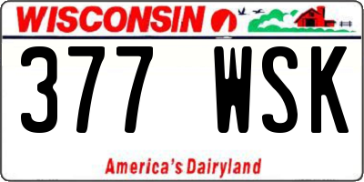 WI license plate 377WSK