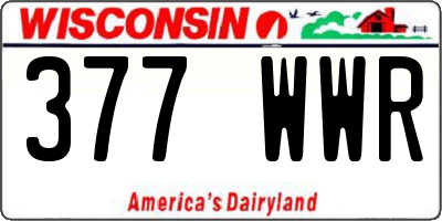 WI license plate 377WWR