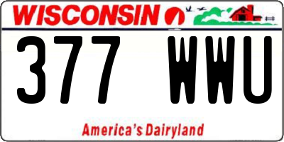 WI license plate 377WWU