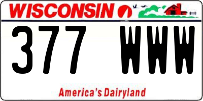 WI license plate 377WWW