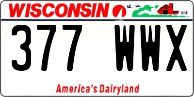 WI license plate 377WWX