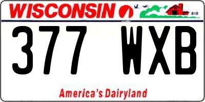 WI license plate 377WXB