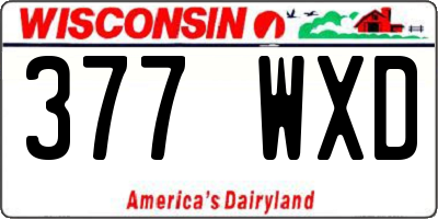 WI license plate 377WXD