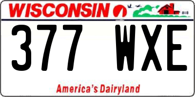 WI license plate 377WXE