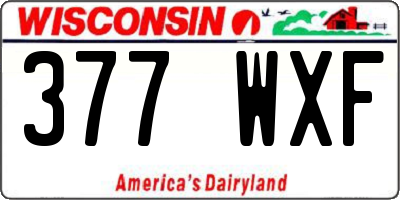 WI license plate 377WXF