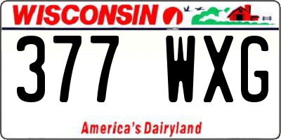 WI license plate 377WXG