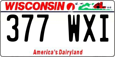 WI license plate 377WXI