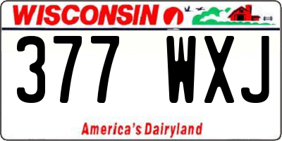 WI license plate 377WXJ