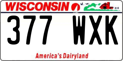 WI license plate 377WXK