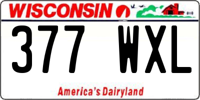 WI license plate 377WXL